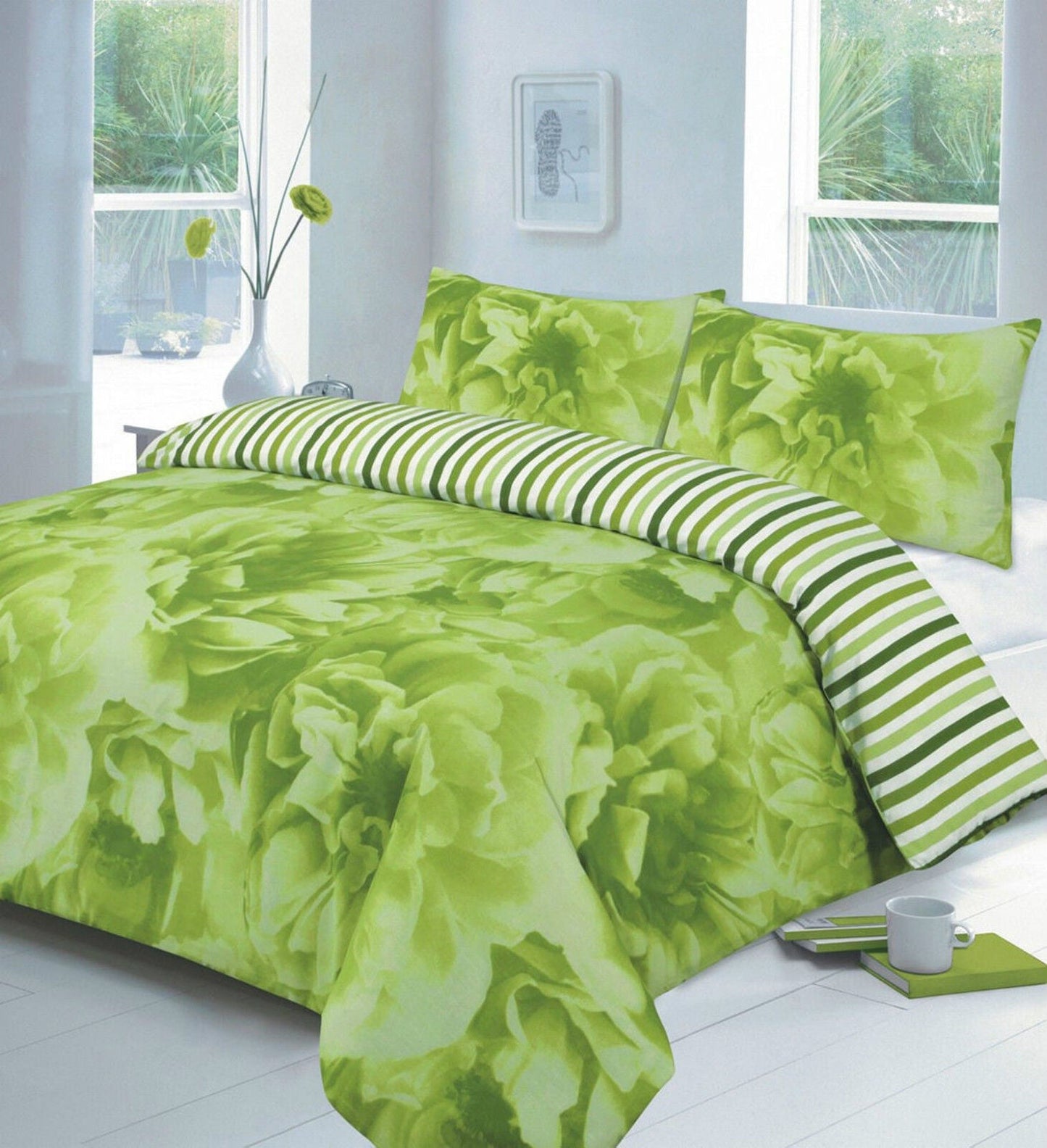 Rose Floral Lined Duvet Set 4 Colours