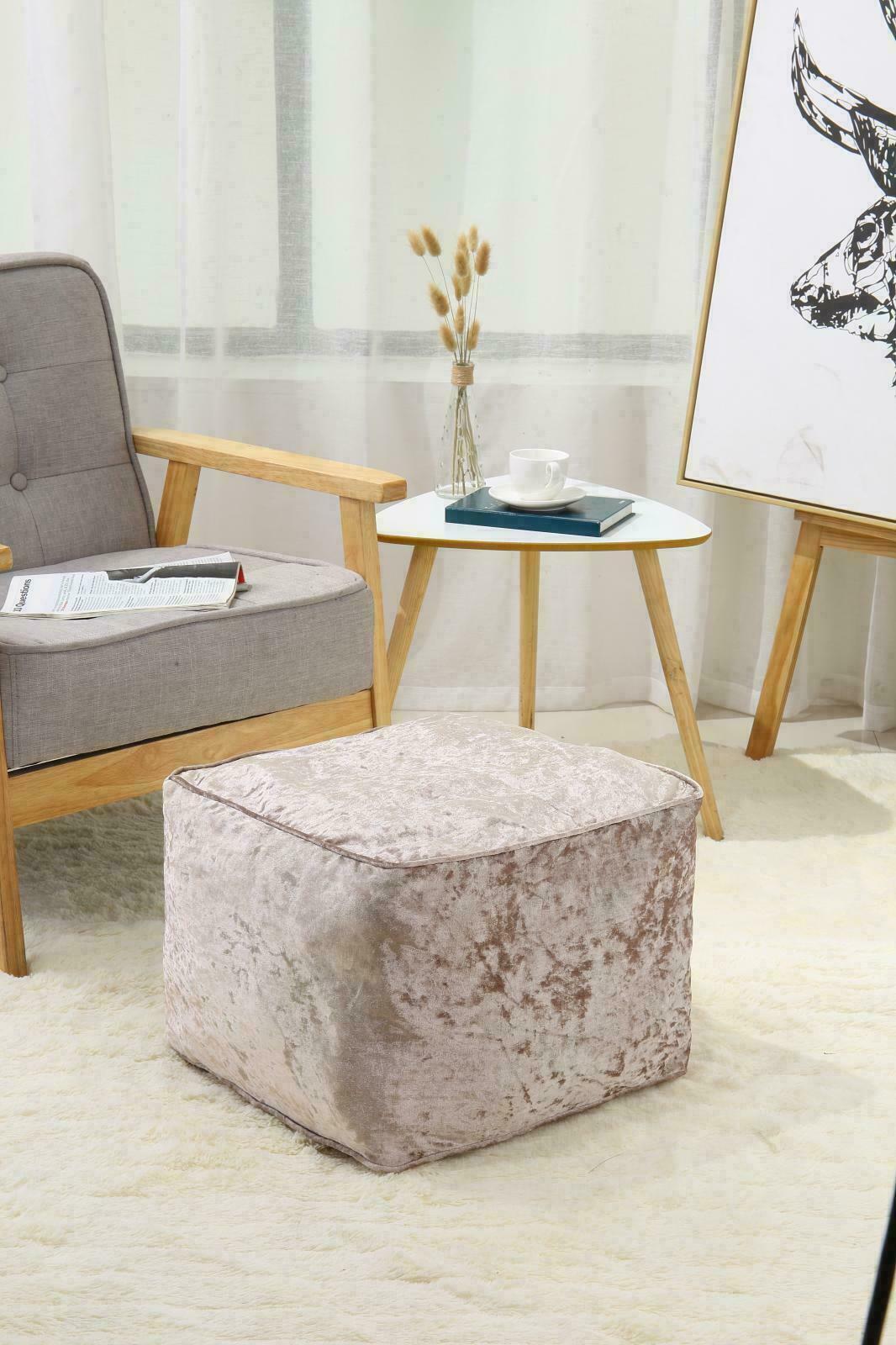Crushed Velvet Foot Stool 13 Colours