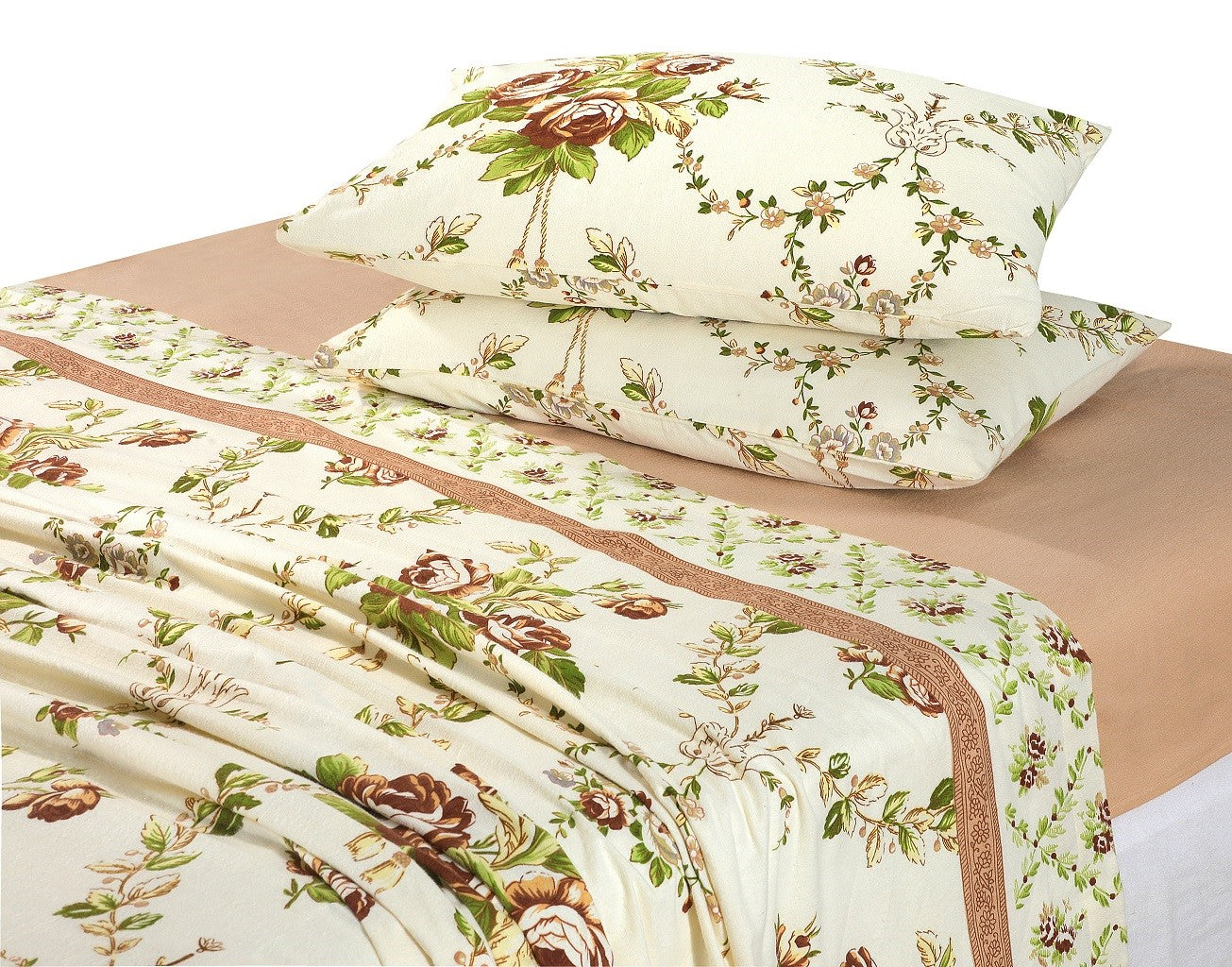 Bloom Natural Flannelette Brushed Cotton Sheet Set
