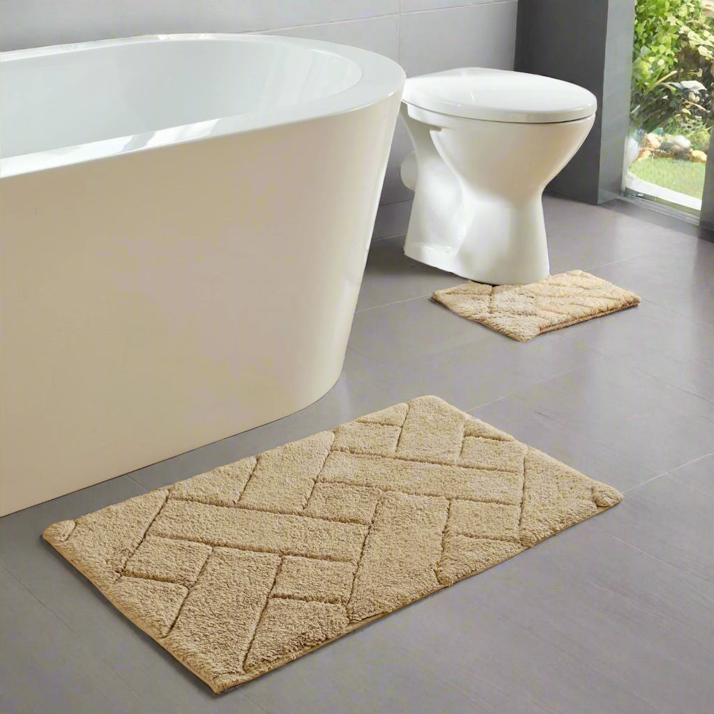 Cotton Bath Mat & Pedestal Set 7 Colours