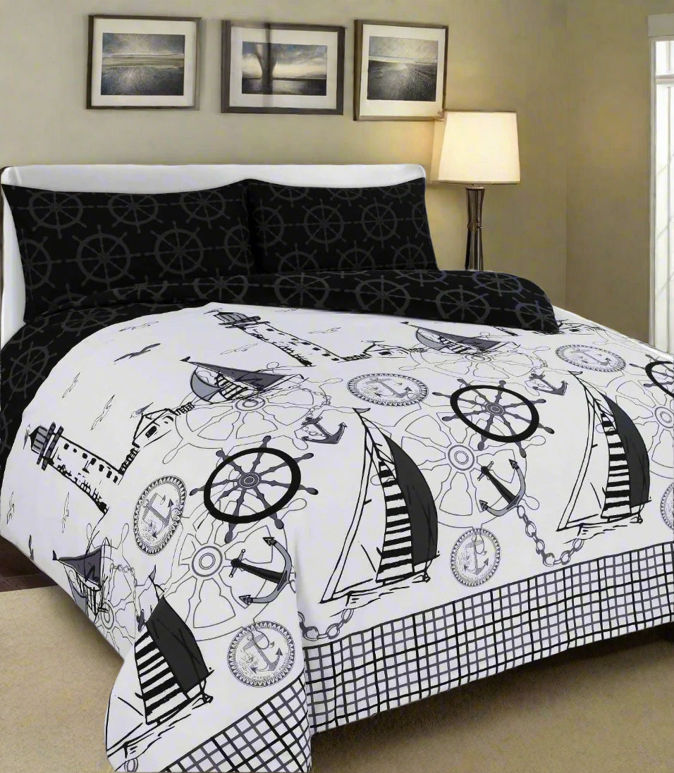 Nautical Printed Duvet Set 3 Colours