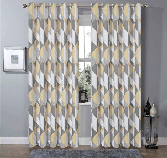 Eyelet Marble Effect Blackout Thermal Curtain Pair