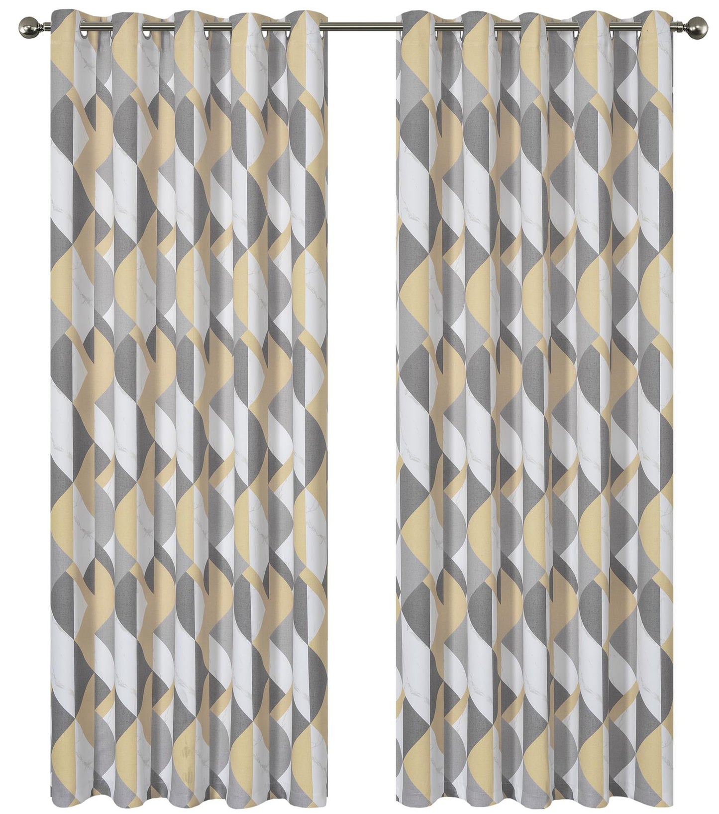 Eyelet Marble Effect Blackout Thermal Curtain Pair