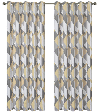 Eyelet Marble Effect Blackout Thermal Curtain Pair