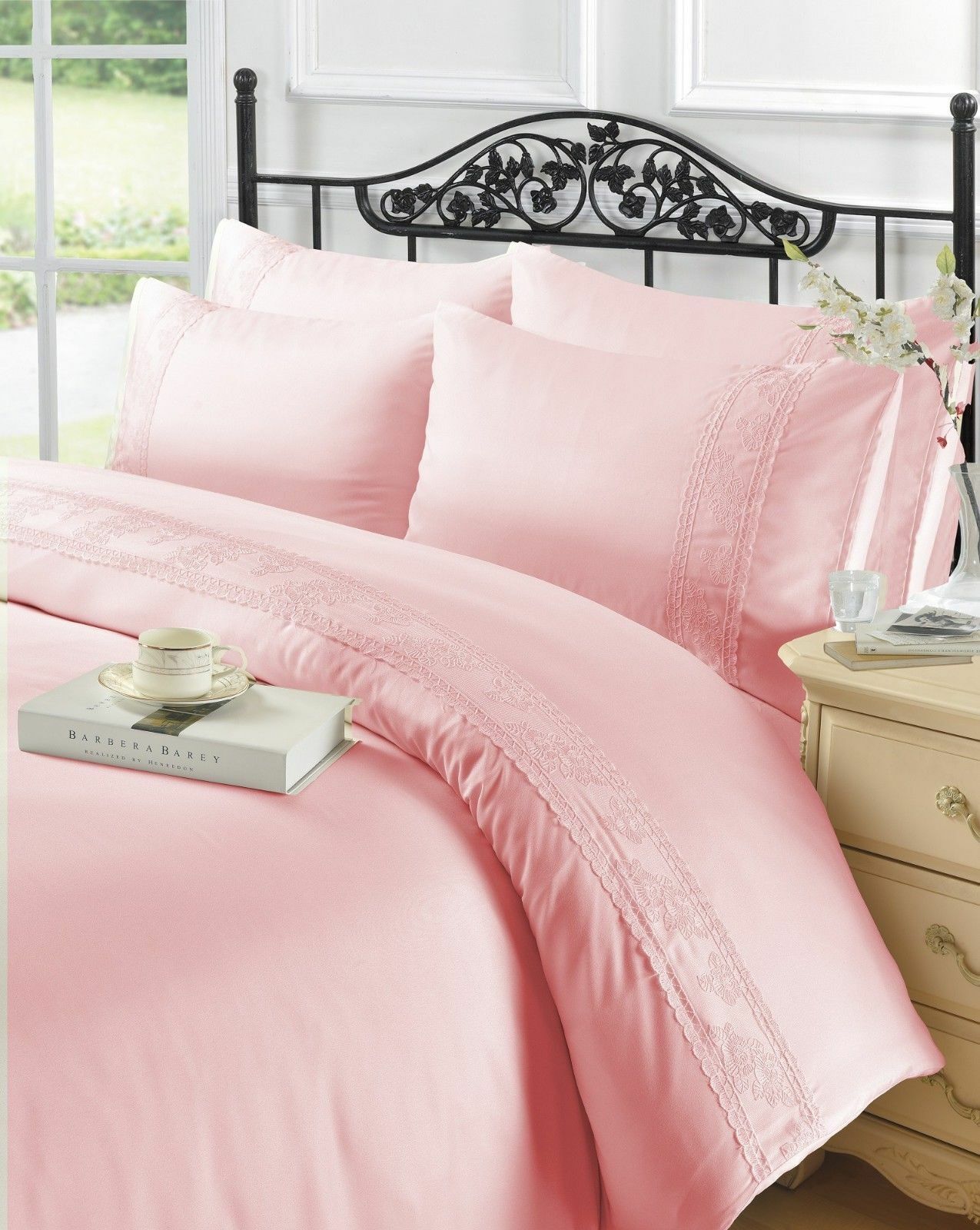 Luxury Laced Strip Duvet Set 6 Colours