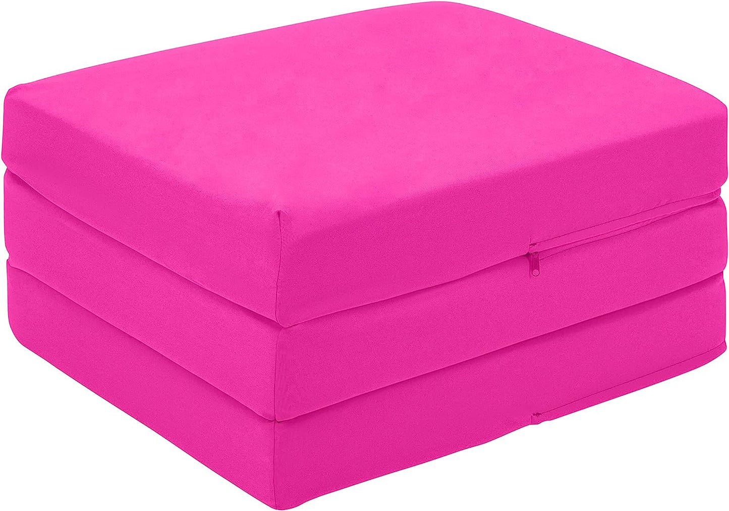 Pink Ultimate Z-Bed Cube: Foldable Mattress for Adults and Kids - Sleepover Chair Bed, Single Futon Ready Bed, Floor Mattress for Living Room - Lightweight, Comfy, and Easily Foldable Bed