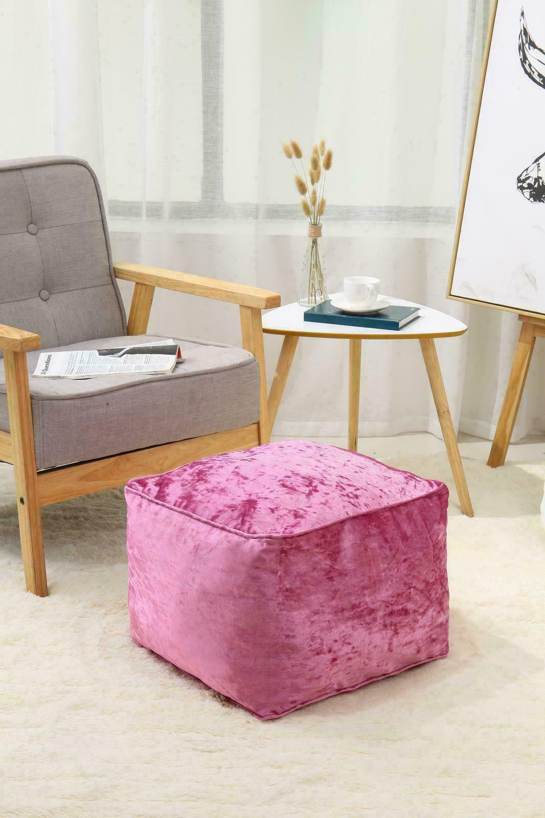 Crushed Velvet Foot Stool 13 Colours