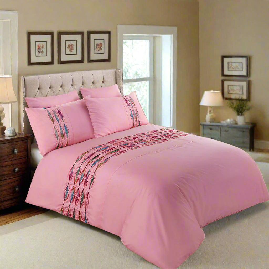Embroidered Diamante Duvet Set 2 Colours