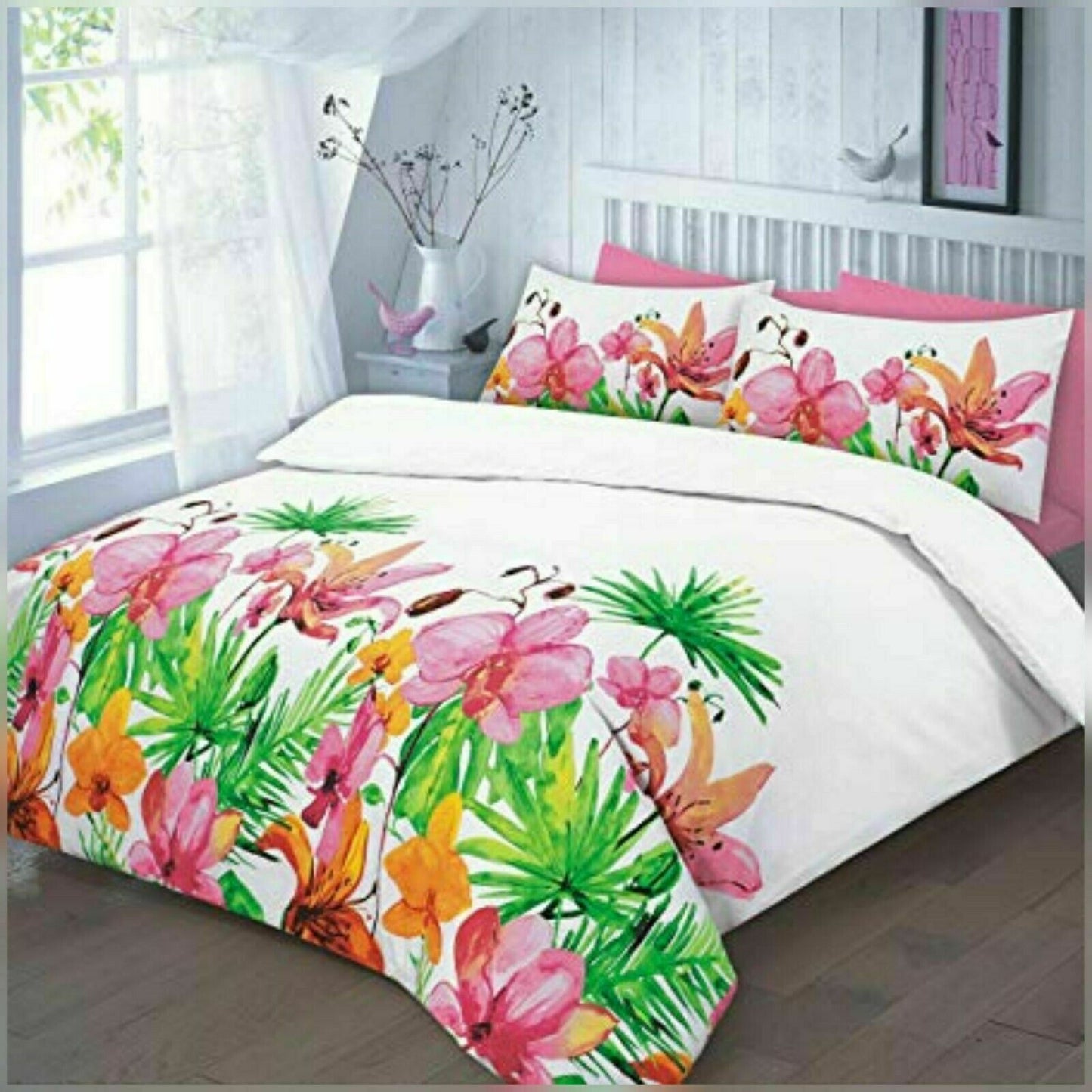 Pastel Floral Printed Reversible Duvet Set 3 Colours