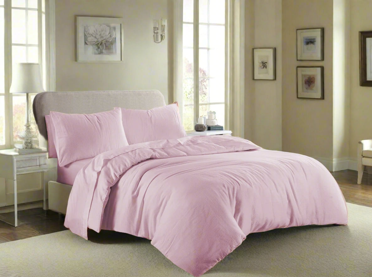 Flannelette 100% Cotton Duvet Set 10 Colours