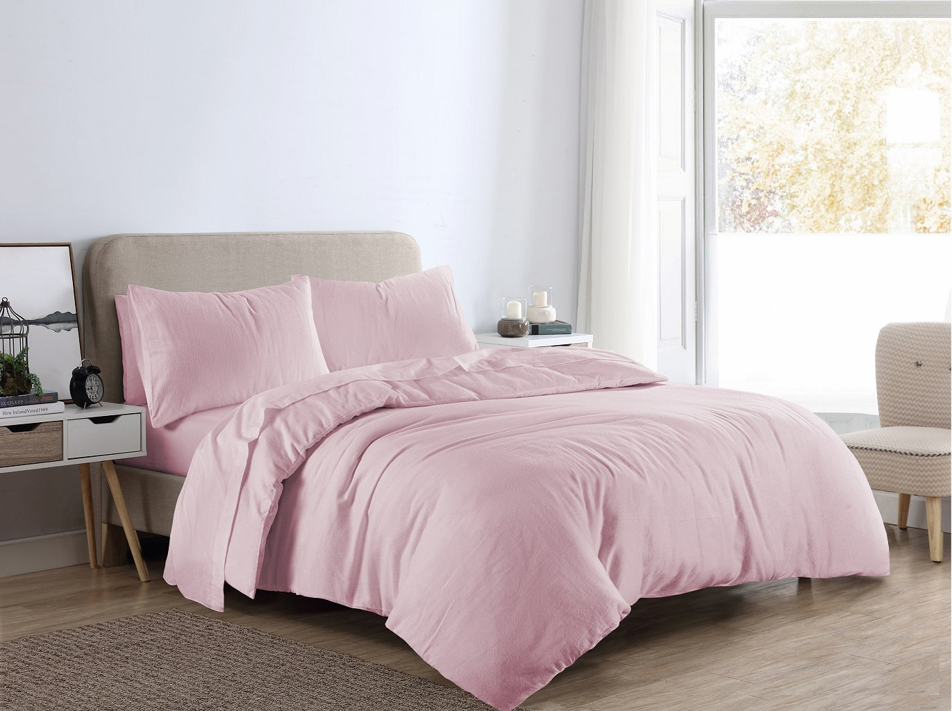 Flannelette 100% Cotton Pillowcase Pair 10 Colours