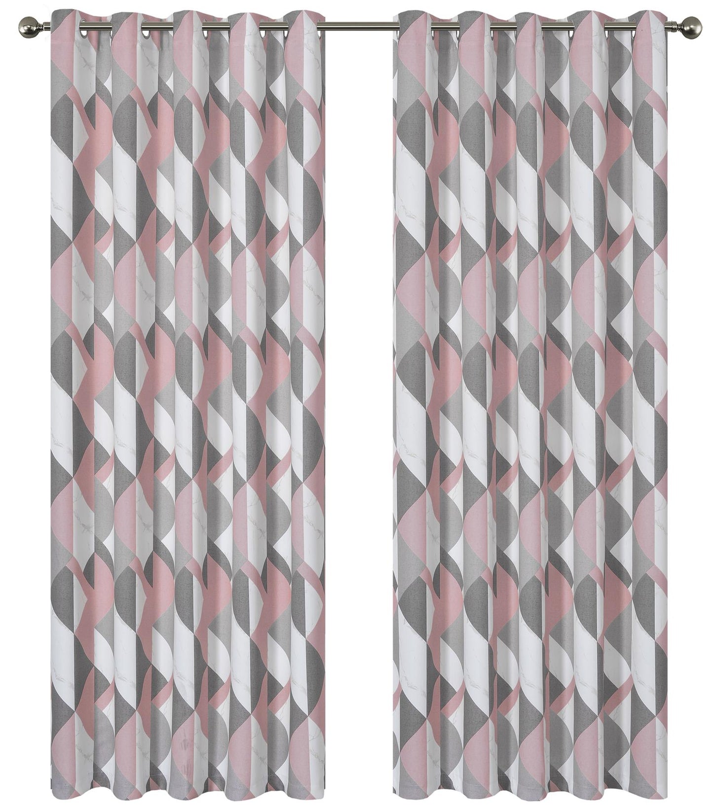 Eyelet Marble Effect Blackout Thermal Curtain Pair