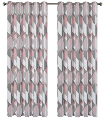 Eyelet Marble Effect Blackout Thermal Curtain Pair