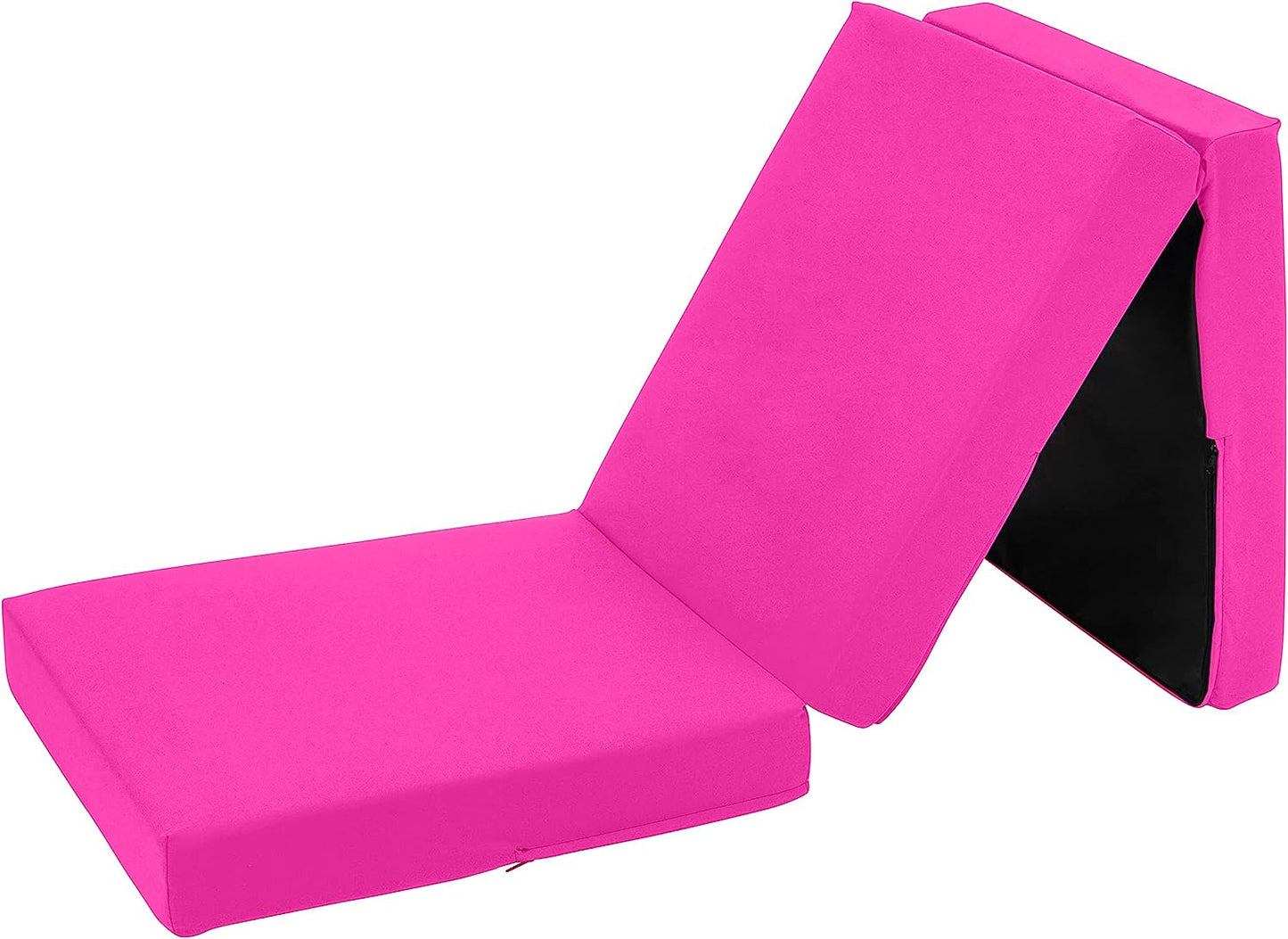 Pink Ultimate Z-Bed Cube: Foldable Mattress for Adults and Kids - Sleepover Chair Bed, Single Futon Ready Bed, Floor Mattress for Living Room - Lightweight, Comfy, and Easily Foldable Bed