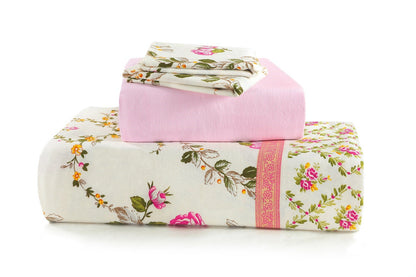 Bloom Pink Flannelette Brushed Cotton Sheet Set