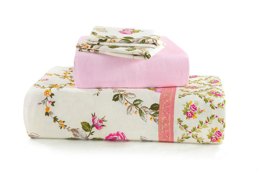 Bloom Pink Flannelette Brushed Cotton Sheet Set