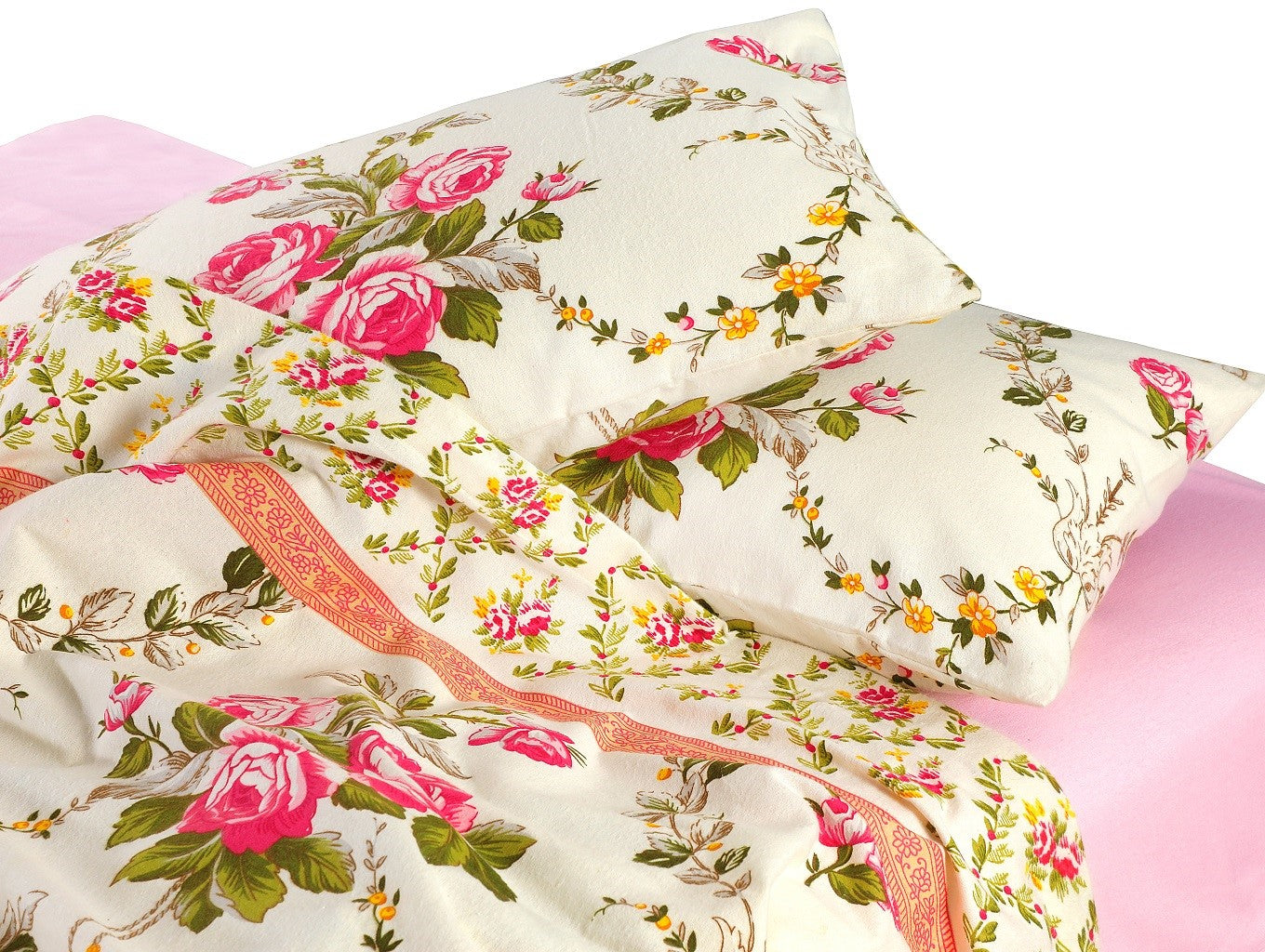 Bloom Pink Flannelette Brushed Cotton Sheet Set