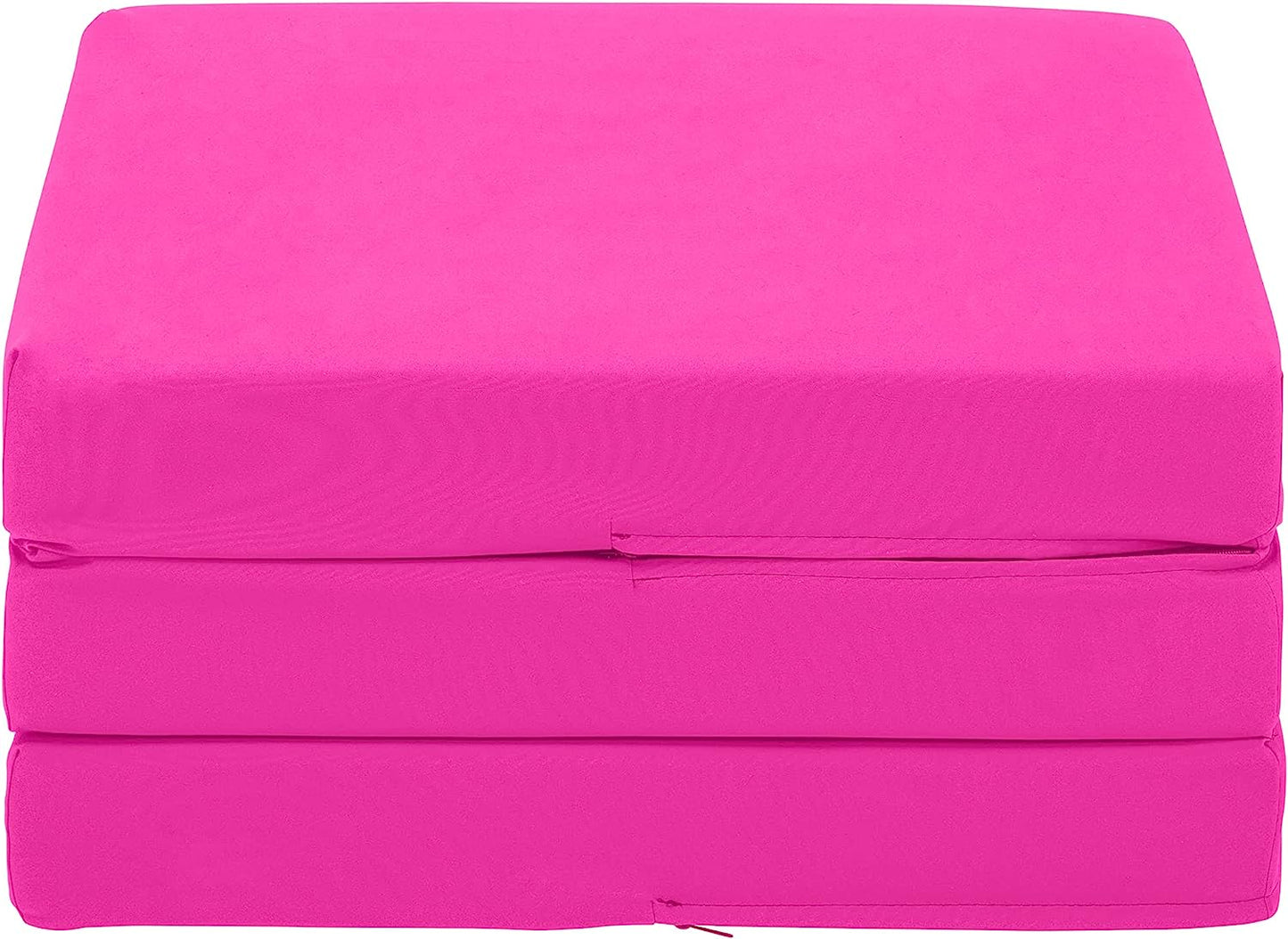 Pink Ultimate Z-Bed Cube: Foldable Mattress for Adults and Kids - Sleepover Chair Bed, Single Futon Ready Bed, Floor Mattress for Living Room - Lightweight, Comfy, and Easily Foldable Bed