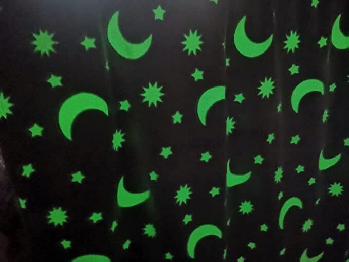 Glow In The Dark Moon & Stars Blanket Pink