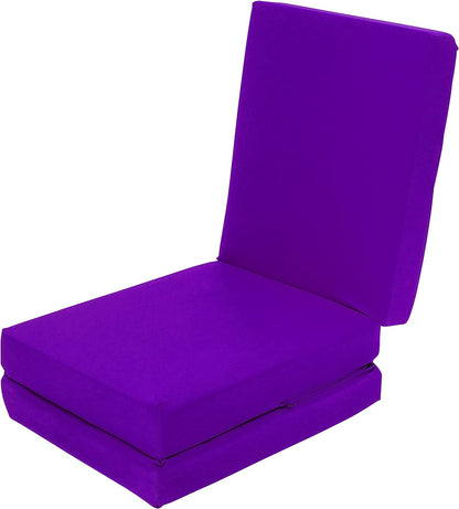 Purple Ultimate Z-Bed Cube: Foldable Mattress for Adults and Kids - Sleepover Chair Bed, Single Futon Ready Bed, Floor Mattress for Living Room - Lightweight, Comfy, and Easily Foldable Bed