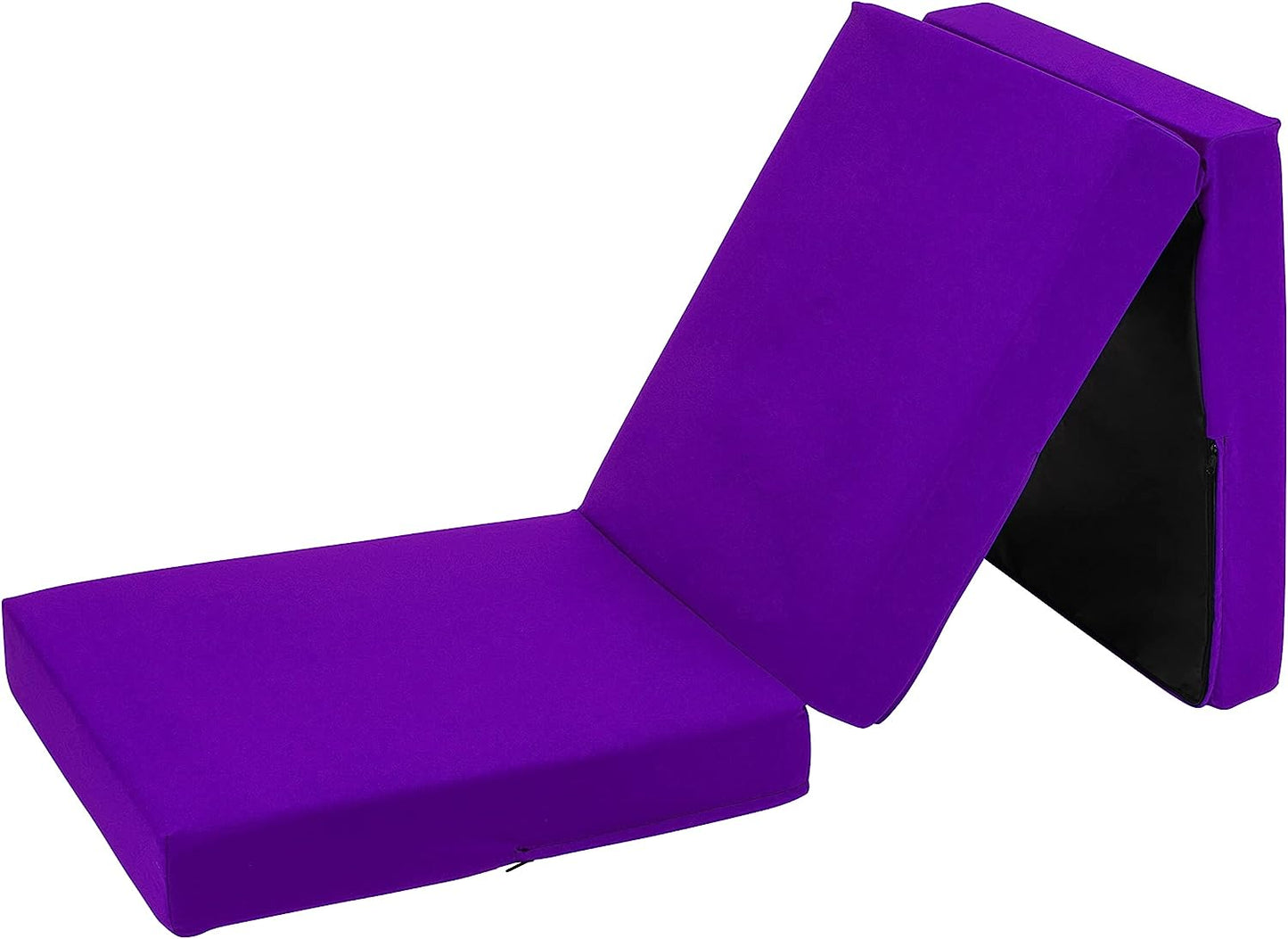 Purple Ultimate Z-Bed Cube: Foldable Mattress for Adults and Kids - Sleepover Chair Bed, Single Futon Ready Bed, Floor Mattress for Living Room - Lightweight, Comfy, and Easily Foldable Bed