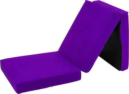 Purple Ultimate Z-Bed Cube: Foldable Mattress for Adults and Kids - Sleepover Chair Bed, Single Futon Ready Bed, Floor Mattress for Living Room - Lightweight, Comfy, and Easily Foldable Bed
