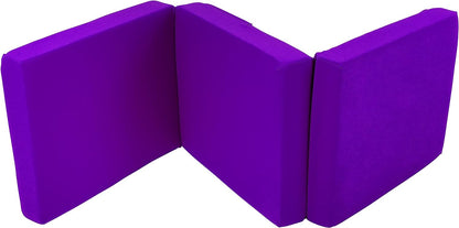 Purple Ultimate Z-Bed Cube: Foldable Mattress for Adults and Kids - Sleepover Chair Bed, Single Futon Ready Bed, Floor Mattress for Living Room - Lightweight, Comfy, and Easily Foldable Bed