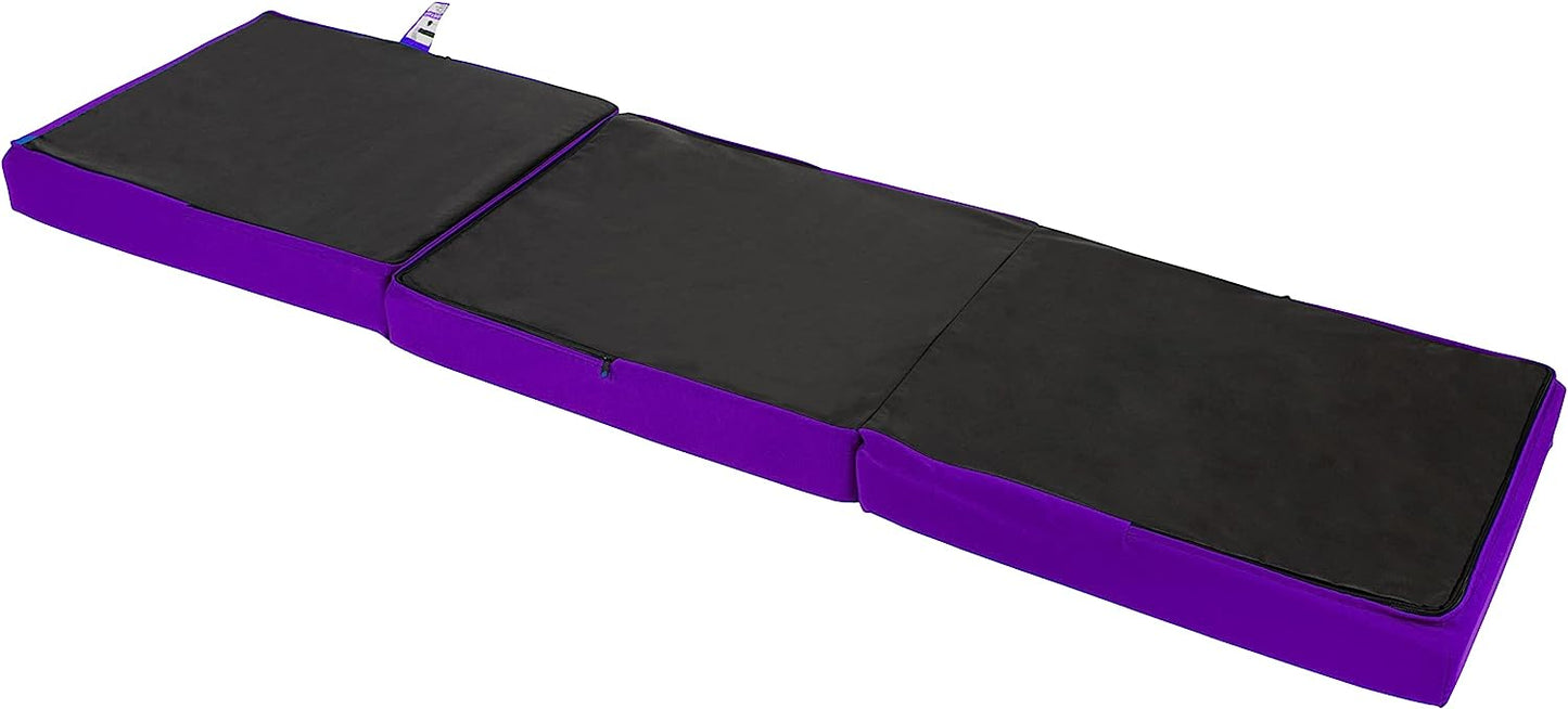 Purple Ultimate Z-Bed Cube: Foldable Mattress for Adults and Kids - Sleepover Chair Bed, Single Futon Ready Bed, Floor Mattress for Living Room - Lightweight, Comfy, and Easily Foldable Bed
