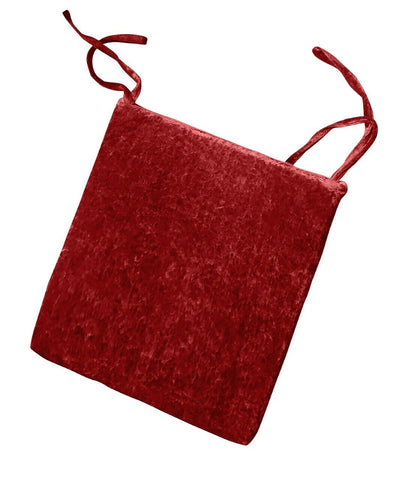 Crushed Velvet Foam Filled Seat Pad Chair Cushions With Ties