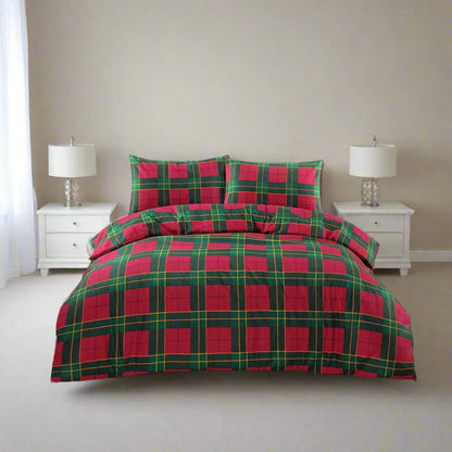 Tartan Flannelette Duvet Set 3 Colours