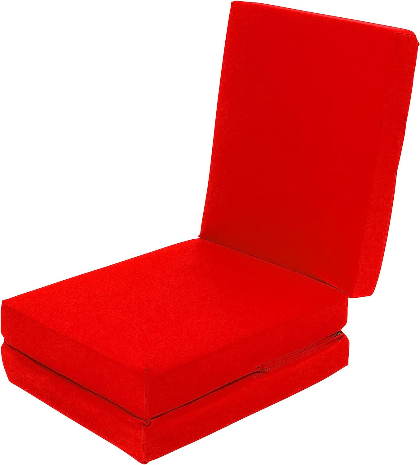 Red Ultimate Z-Bed Cube: Foldable Mattress for Adults and Kids - Sleepover Chair Bed, Single Futon Ready Bed, Floor Mattress for Living Room - Lightweight, Comfy, and Easily Foldable Bed