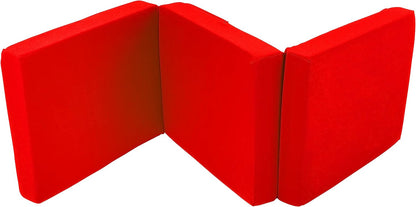 Red Ultimate Z-Bed Cube: Foldable Mattress for Adults and Kids - Sleepover Chair Bed, Single Futon Ready Bed, Floor Mattress for Living Room - Lightweight, Comfy, and Easily Foldable Bed