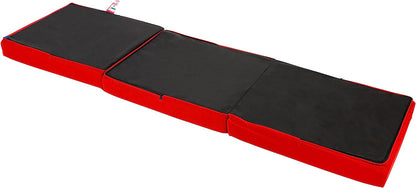Red Ultimate Z-Bed Cube: Foldable Mattress for Adults and Kids - Sleepover Chair Bed, Single Futon Ready Bed, Floor Mattress for Living Room - Lightweight, Comfy, and Easily Foldable Bed