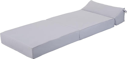 Indoor/Outdoor Fold Out Z Bed Chair | Lightweight Sofa Bed Futon with Soft Water-Resistant Cover Silver