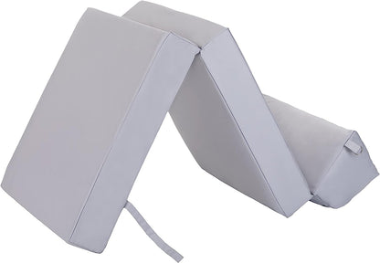 Indoor/Outdoor Fold Out Z Bed Chair | Lightweight Sofa Bed Futon with Soft Water-Resistant Cover Silver