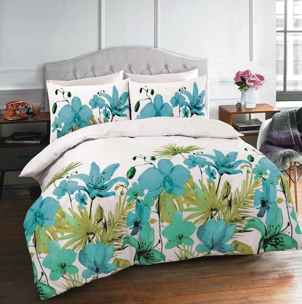 Pastel Floral Printed Reversible Duvet Set 3 Colours
