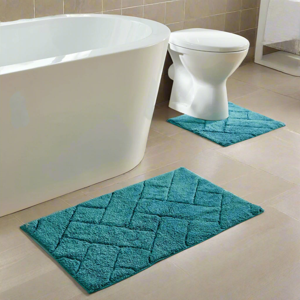 Cotton Bath Mat & Pedestal Set 7 Colours