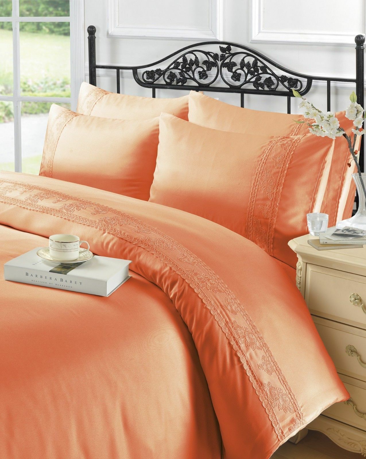 Luxury Laced Strip Duvet Set 6 Colours