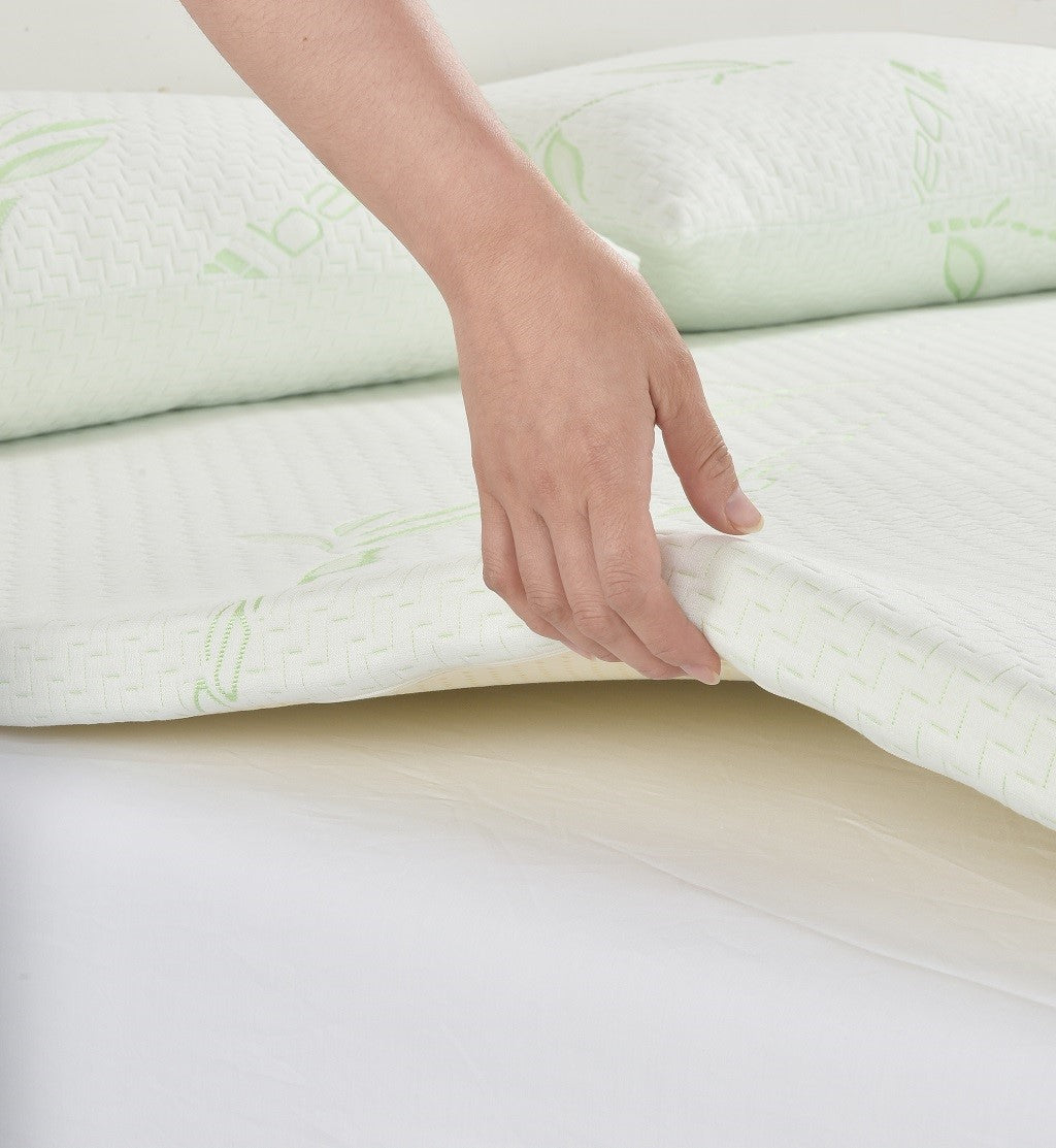 Premium Bamboo Memory Foam Topper - 1 Inch and 2 Inch Thickness Options for Unmatched Comfort and Support