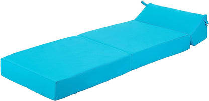 Indoor/Outdoor Fold Out Z Bed Chair | Lightweight Sofa Bed Futon with Soft Water-Resistant Cover Turquoise