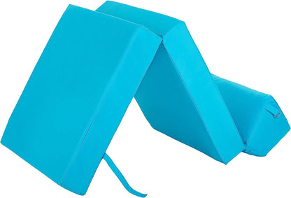 Indoor/Outdoor Fold Out Z Bed Chair | Lightweight Sofa Bed Futon with Soft Water-Resistant Cover Turquoise
