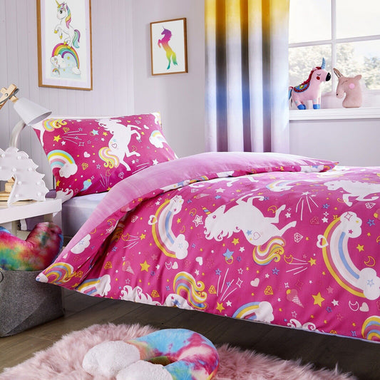 Kids Unicorn Duvet Set & Curtains