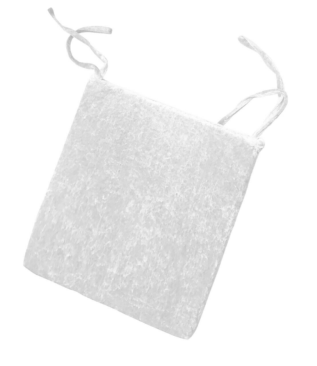 Crushed Velvet Foam Filled Seat Pad Chair Cushions With Ties