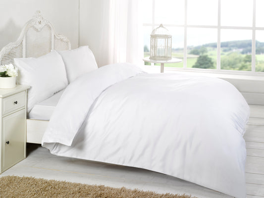 300 Thread Count Egyptian Cotton White Duvet Set All Bed Sizes