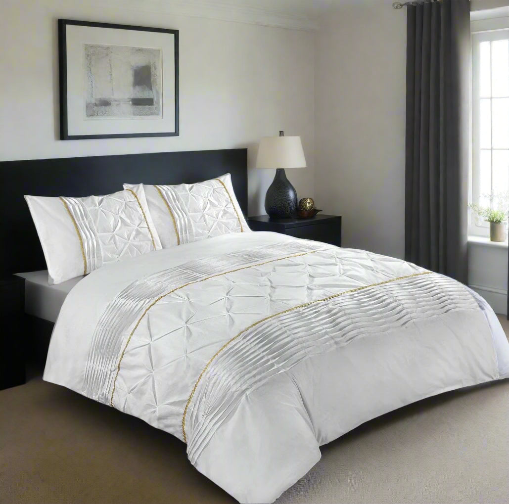 Pintuck Diamond Pinch Duvet Cover Set