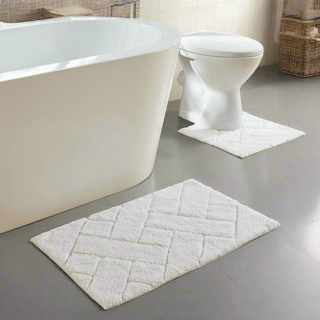 Cotton Bath Mat & Pedestal Set 7 Colours