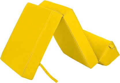 Indoor/Outdoor Fold Out Z Bed Chair | Lightweight Sofa Bed Futon with Soft Water-Resistant Cover Yellow