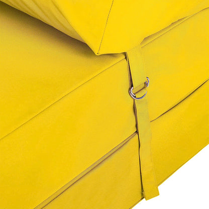 Indoor/Outdoor Fold Out Z Bed Chair | Lightweight Sofa Bed Futon with Soft Water-Resistant Cover Yellow